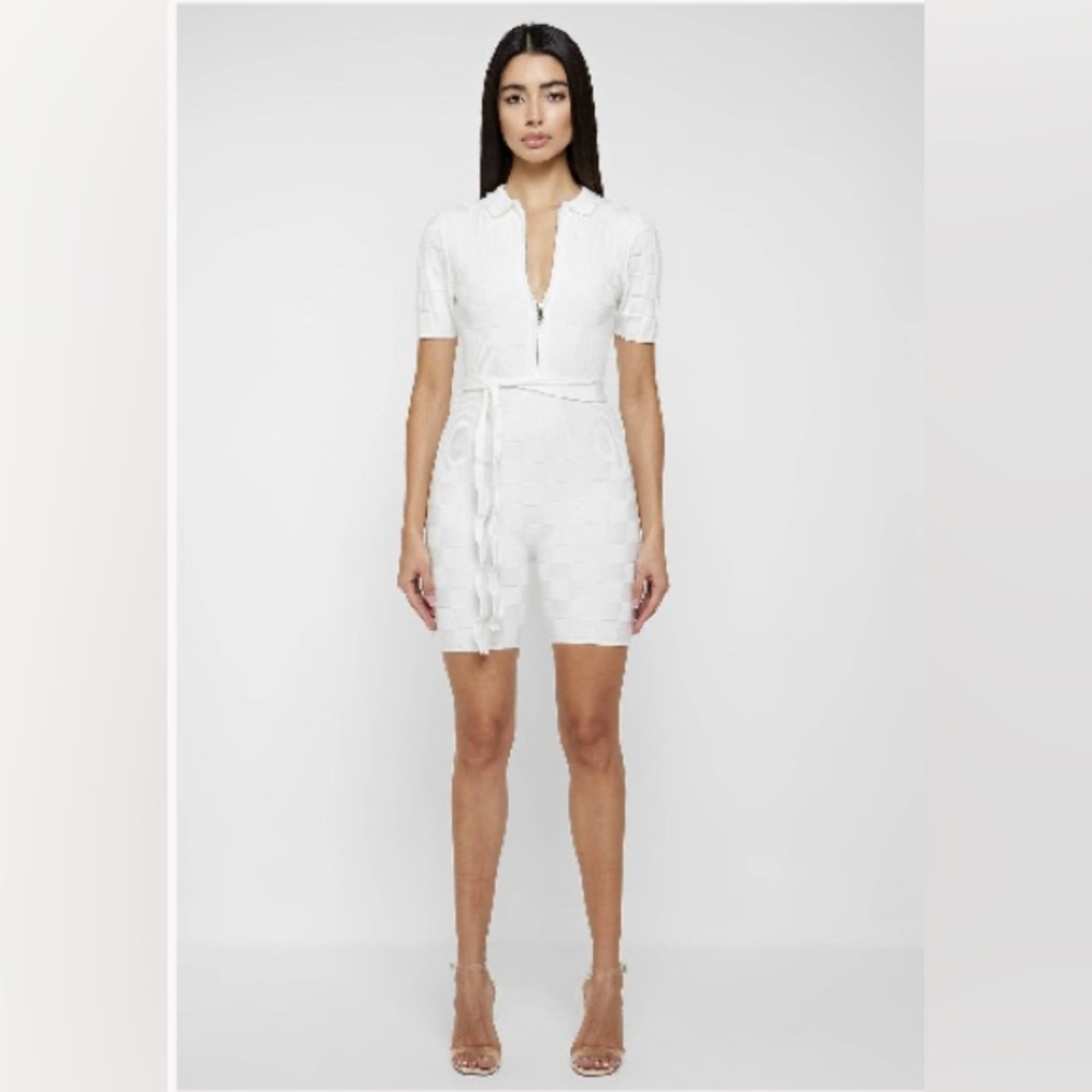 White Textured Jumpsuit